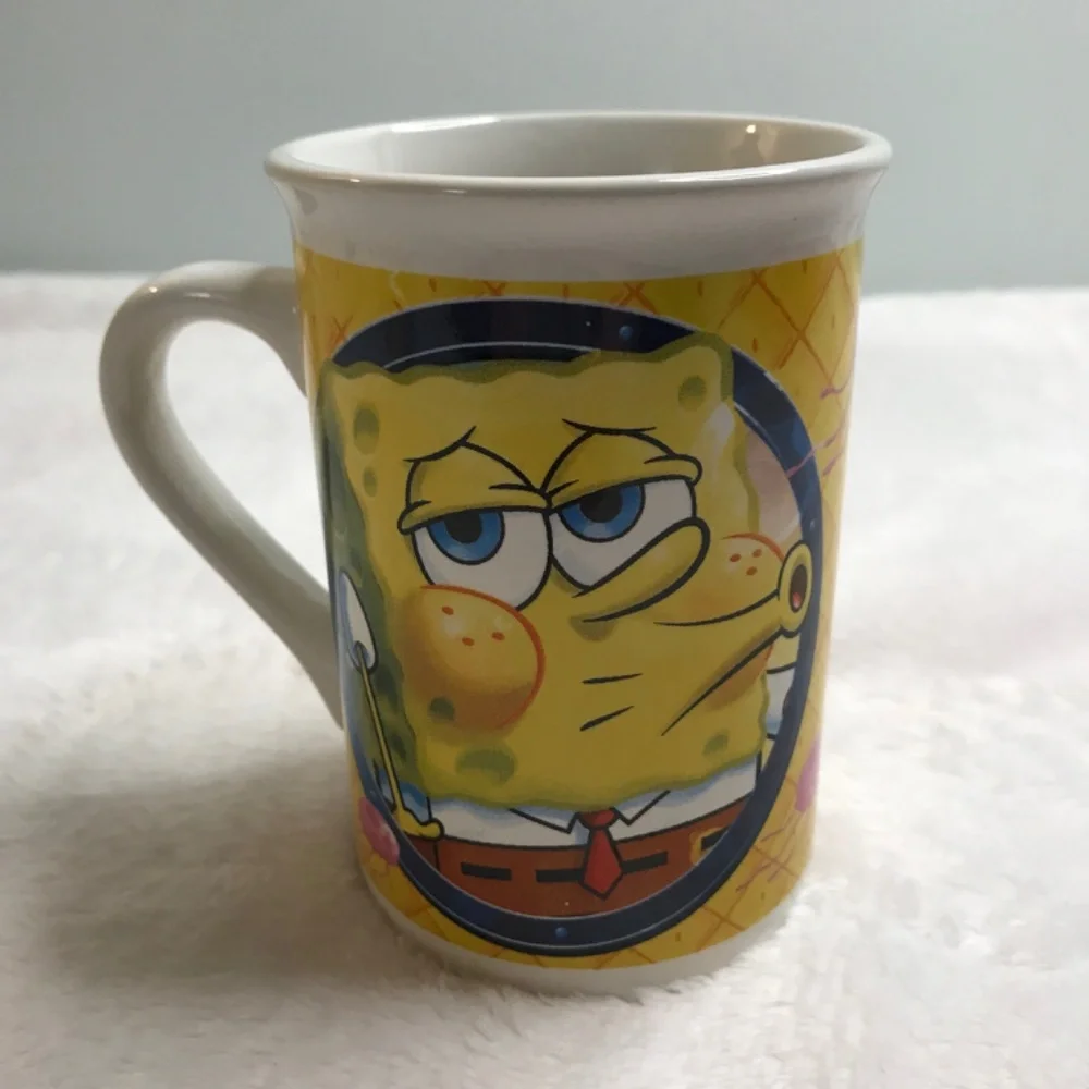 Set of 8oz Mugs Two SpongeBob Squarepants Yellow and White 8oz Mugs - Picture 5 of 7